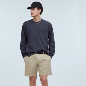 Madewell Cotton-Hemp Blend Pleated Shorts